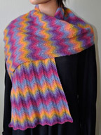 Electric Sunrise Scarf in Mini Mochi