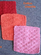 3 Wash Cloths in Cotton Chenille