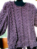 Cables & Bobbles Sweater in Cotton Chenille