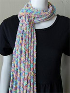 Knit Ribbed Scarf in Cotton Chenille