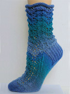 Wave Socks in Danube Aran