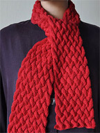 Woven Cable Scarf in Merino 5