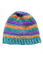 Stripey Hat in Panda Cotton