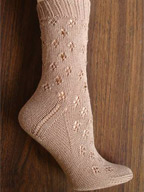 Beaded Eyelet Socks in Panda Silk