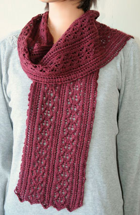 Allegro Lace Bourdeaux Lace Scarf