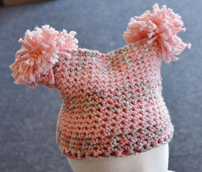 Cotton Twirl Pom-Pom Baby Hat