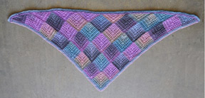 Mini Mochi Mitered Shawl (laid flat)